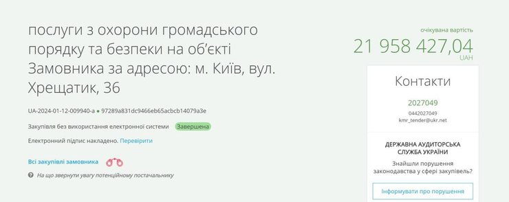 Горсовет Киева заключил соглашение об охране своего здания