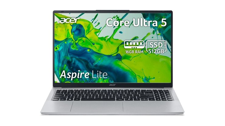 Ноутбук Acer Aspire Lite AL15-54P-53SQ (NX.DTHEU.001) Light Silver / 15.6" IPS / Intel Core Ultra 5 115U / RAM 16 ГБ / SSD 512 ГБ / Зарядка по USB