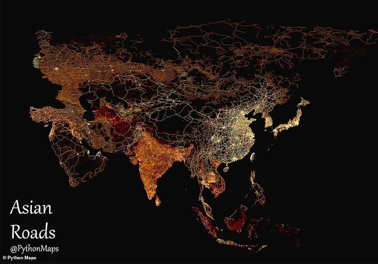 карта дорог азия