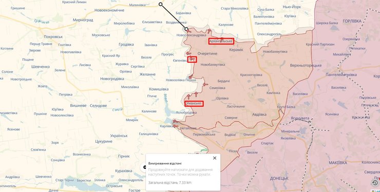 Бои на востоке, бои на Донбассе, Покровское направление, 18 июня, карта