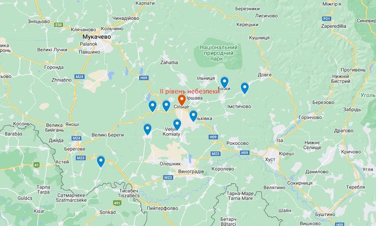 Закарпатье, наводнение, 18 января, карта