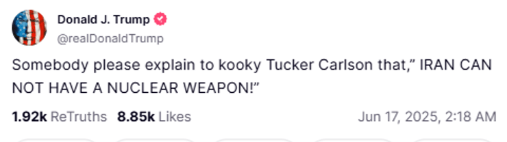 Трамп про Такера Карлсона