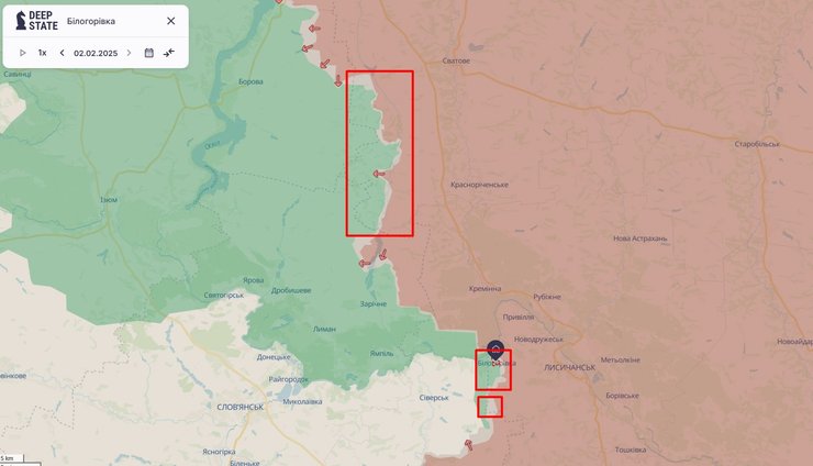 Наступление РФ, Луганская область, 3 февраля, карта, DeepState