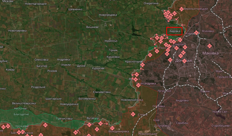 карта боевых действий по состоянию на 23:58 12.11.23