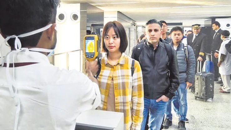 Китай, коронавирус, вспышка вируса, проверка пассажиров в аэропортах