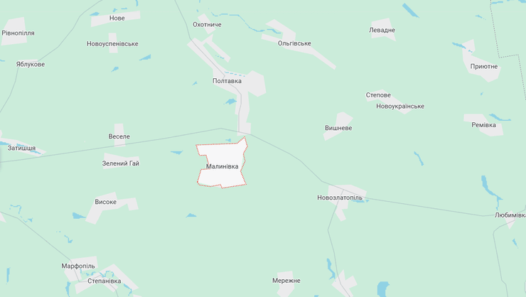 Малиновка на карте