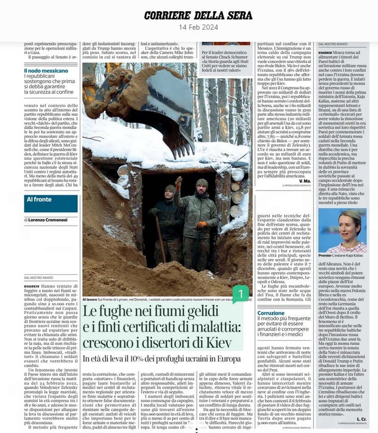 Corriere della Sera, мобилизация, уклонисты