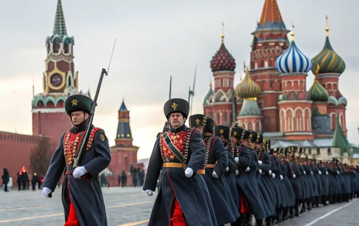 Кубанские казаки, парад на Красной площади, парад в Москве