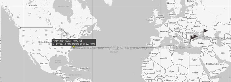 Маршрут танкера