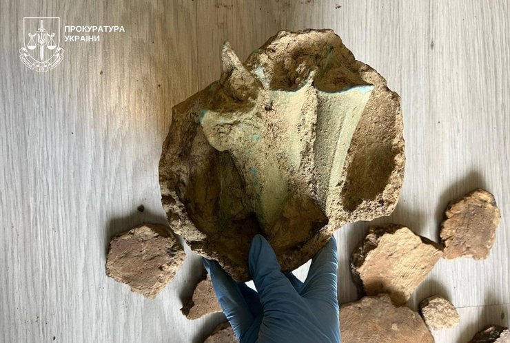 Бронзовые топоры-кельты были сложены в керамический сосуд.