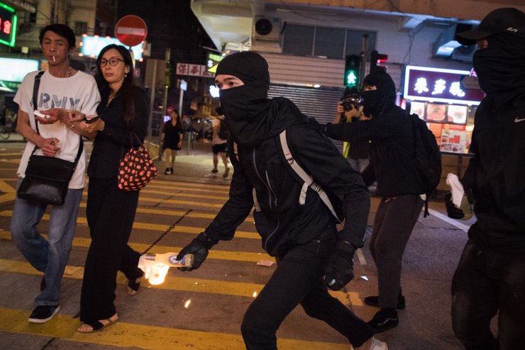 Гонконг, битва за университет, Китай, протесты, фото