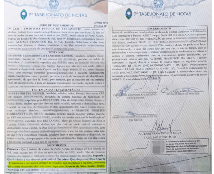 неймар получил наследство