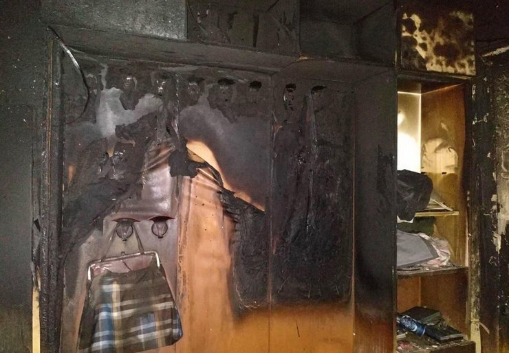 Сгоревшая квартира в многоэтажке Винницы