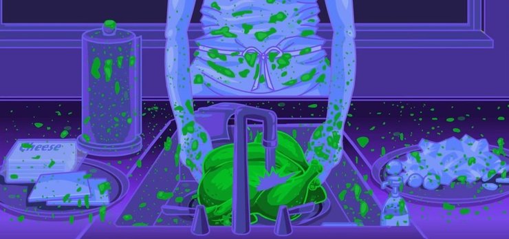 курица, человек, рисунок, фото