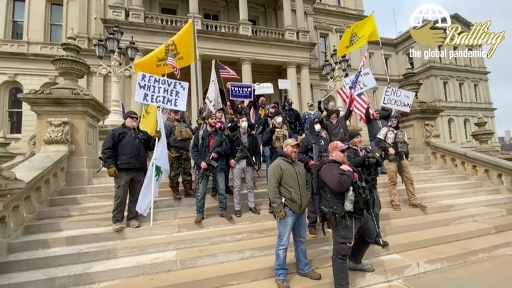 карантин, протесты против карантина, коронавирус, Висконсин
