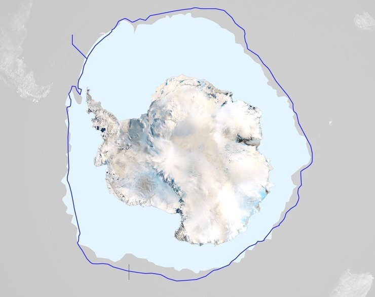 Границы огромного Южного океана