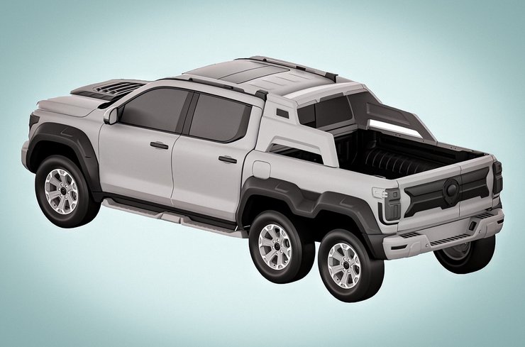 Great Wall Shanhai Poer 6×6, Great Wall Shanhai Poer, пикап Great Wall, шестиколесный пикап, шестиколесное авто
