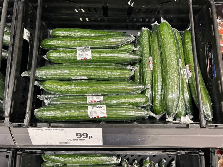 Ціни на огірки в Британії майже такі самі, як в Україні