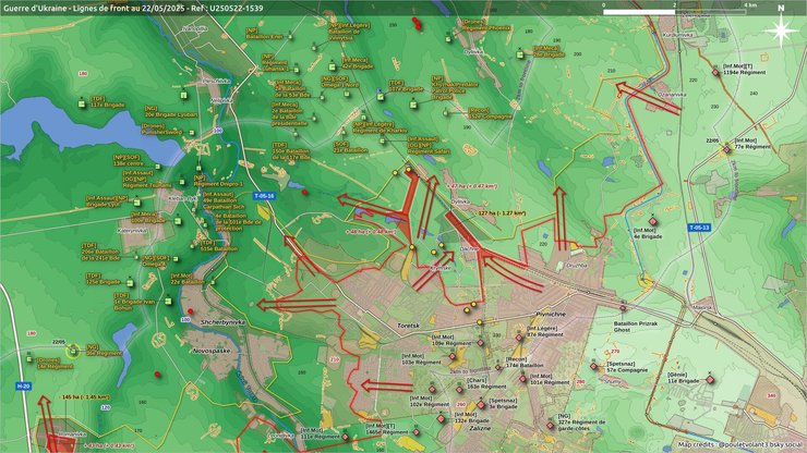 Карта боїв в районі Торецька