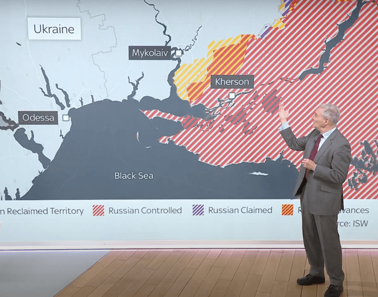 Карта боїв у Херсонській області, російські війська, українські війська Херсон.