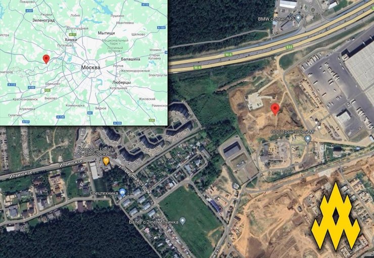 Карта места, где расположена российская ППО, Московская область