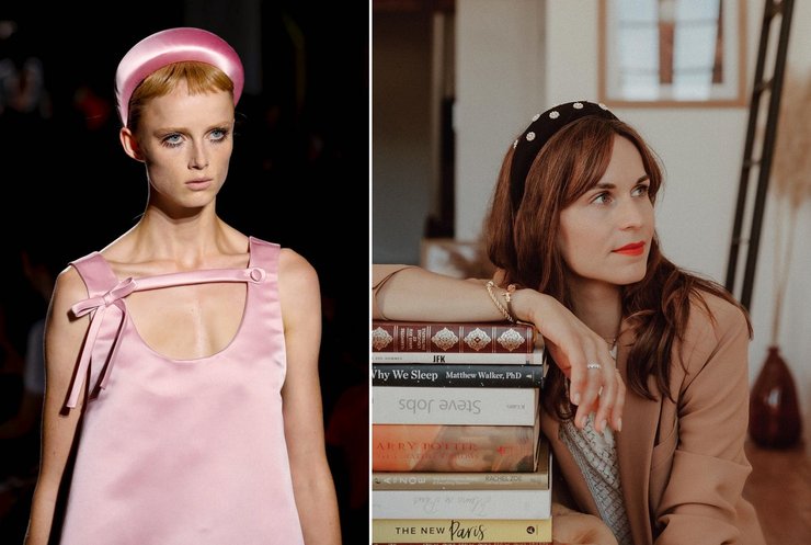 обруч на голову в стиле преппи 2021