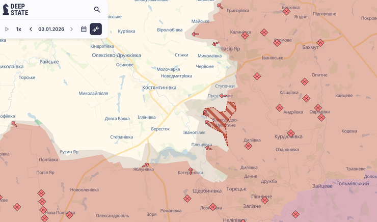 Константиновка линия фронта