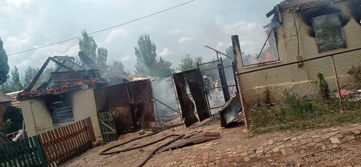 пожар, соледар, обстрел