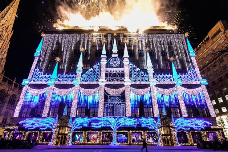 новогодние витрины, магазин, рождество, фото, Saks Fifth Avenue