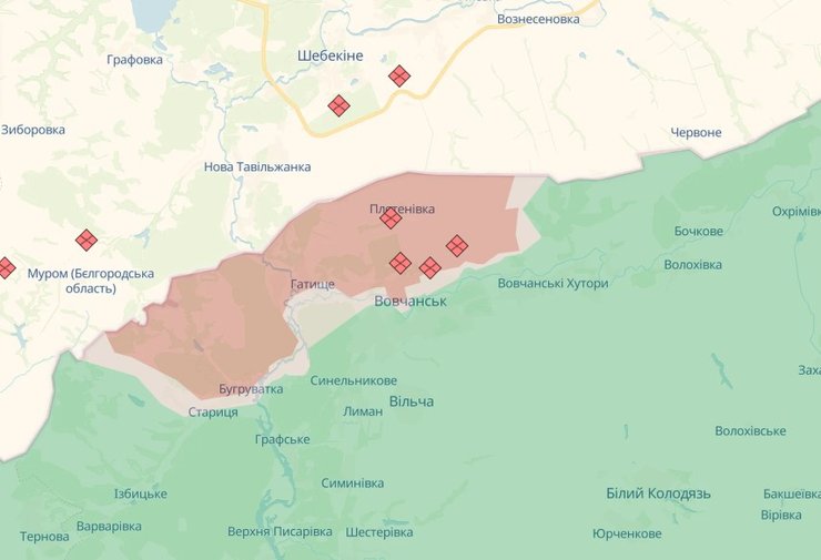 карта Вовчанська