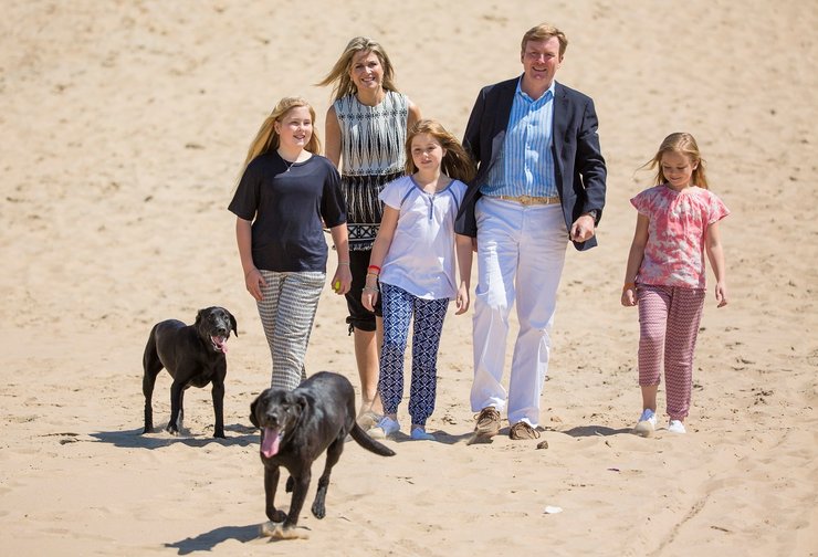 Король Нидерландов с семьей и лобрадорами фото