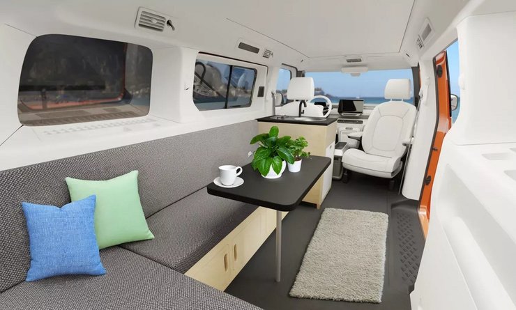 салон VW ID.Buzz, Volkswagen ID.Buzz, электромобиль Volkswagen, тюнинг Volkswagen, тюнинг Volkswagen