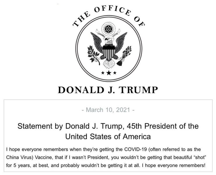 заявление, трамп, вакцина, twitter, документ