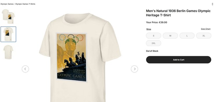 футболка с символикой нацистской Олимпиады 1936 года