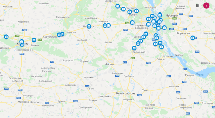 карта, расположение камер, нарушения ПДД