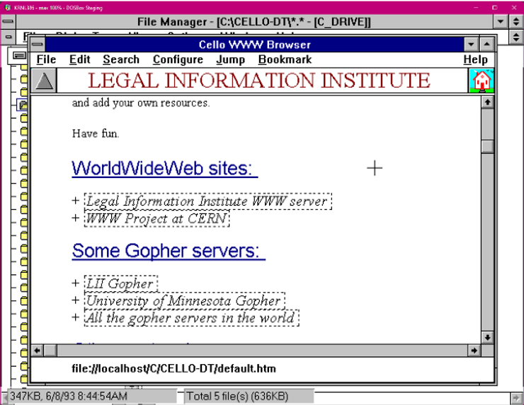 Дизайнеры браузера Cello покрасили синим заголовки