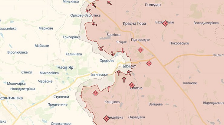 карта deep state, карта бахмут