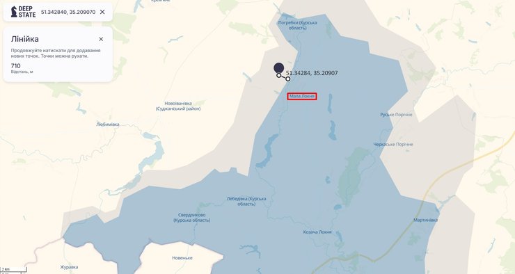 Войска КНДР в РФ, Малая Локня, действий с ВСУ, карта, DeepState