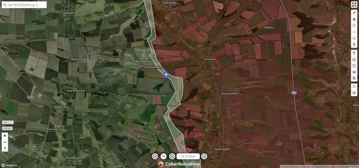 Бої на сході, 3 ОШБр, карта, Куп'янськ, Борова