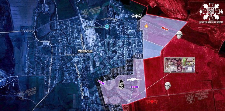 Карта боїв у Сіверську станом на 26 листопада, "Мучной"