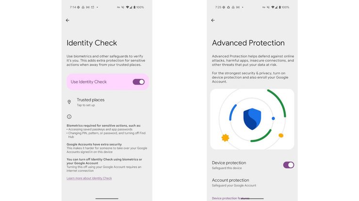 функции безопасности android 16 расширенная защита проверка личности