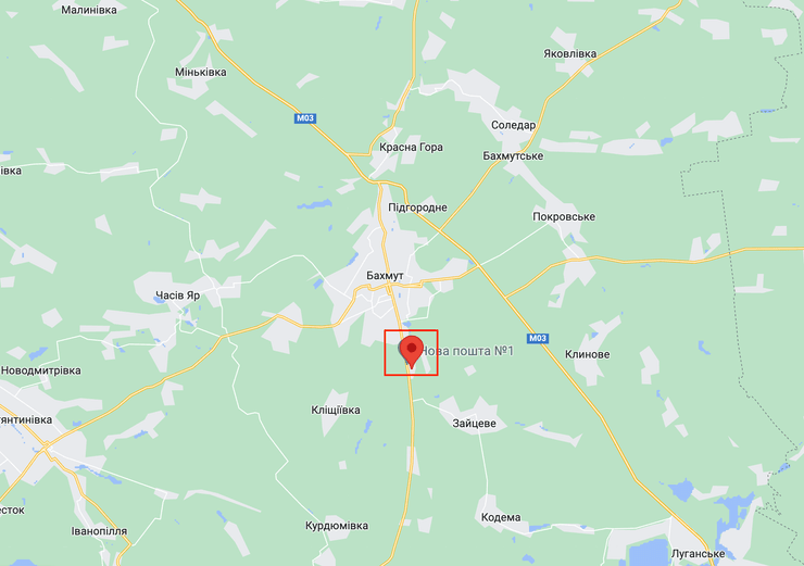 бахмут опытное карта