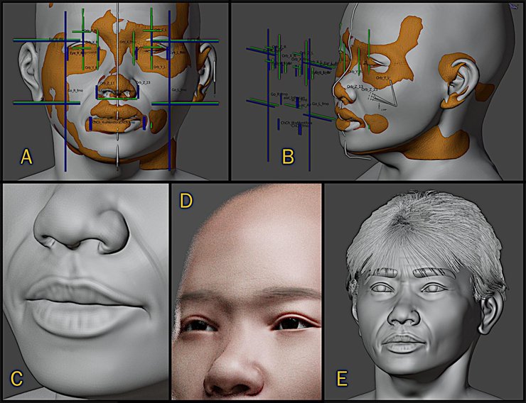 реконструкция лица, древний человек, Бразилия