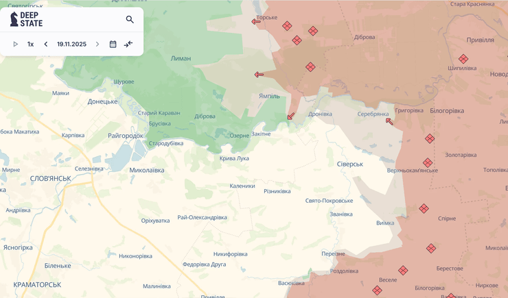 карта Северское направление