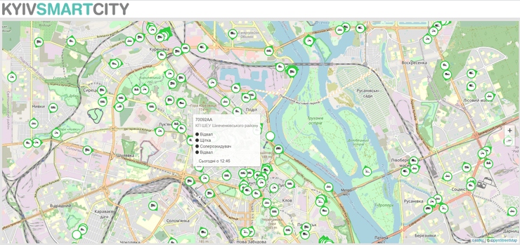 карта, киев, снег, техника