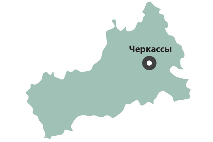 Черкаська область в рейтингу екологічного стану, карта