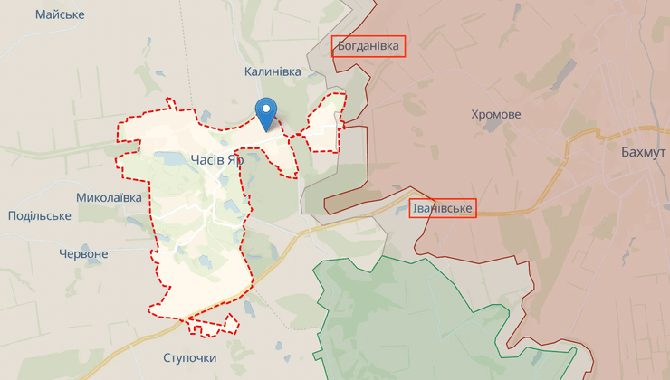 Богдановка, Богдановка Донецкая область, Богдановка Бахмут, Часов Яр, Часов Яр карта, Часов Яр Донецкая область, карта войны в Украине, карта войны, Ивановское