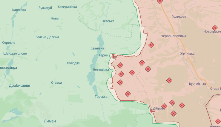 Терны карта боев