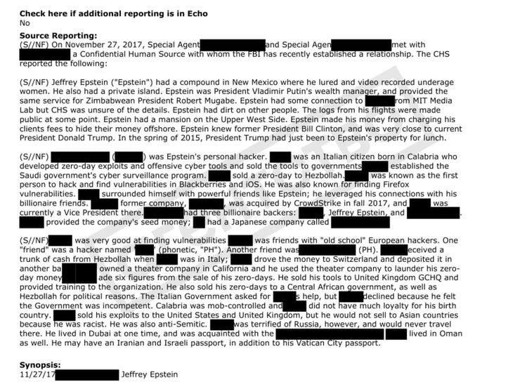 Епштейна називають фінансистом Путіна