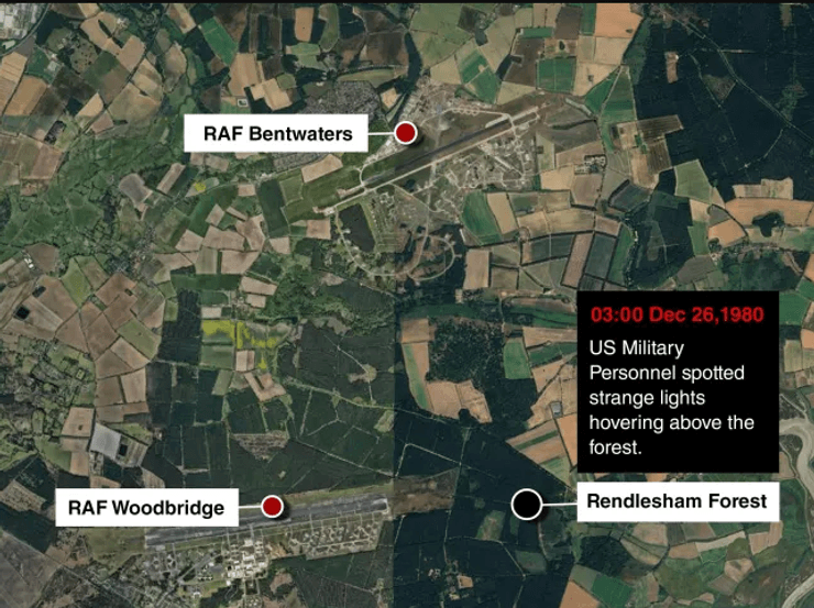 Расположение баз военных возле места инцидента (фото:Metro)